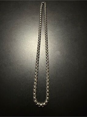 Men's Silver Link Necklace - Polished Stainless Steel